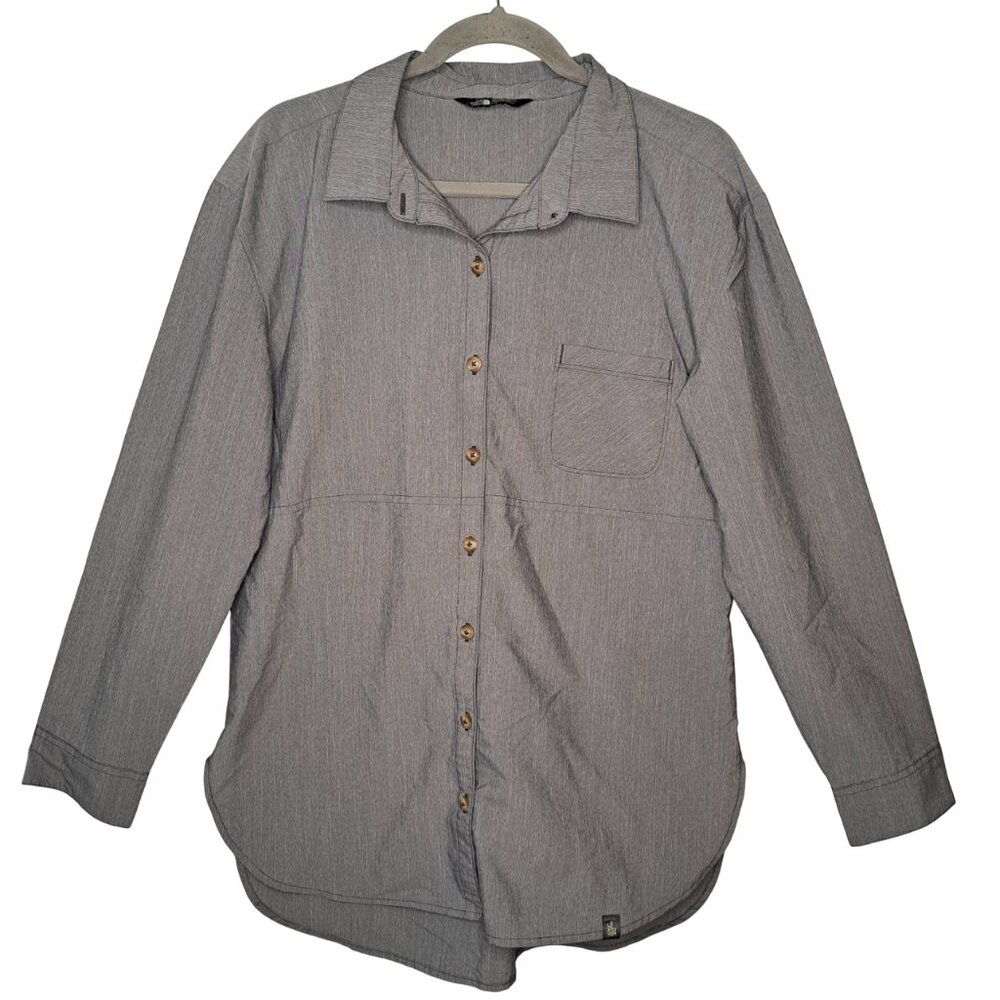 The North Face Gray Button Down Shirt Size Large